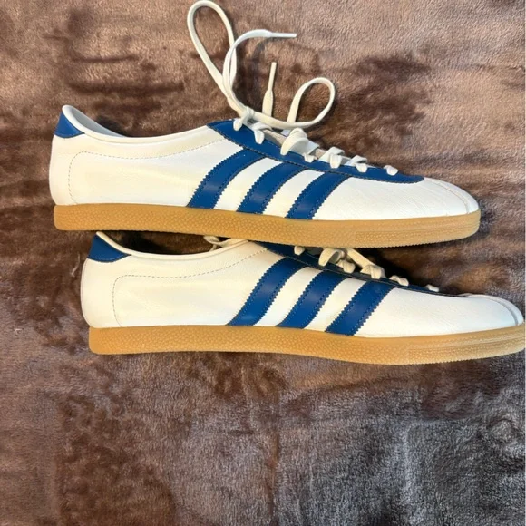 Adidas Men’s size 9.5 Spezial 3 Stripe shoes Leather Blue/White New WO Tags! - Picture 3 of 10